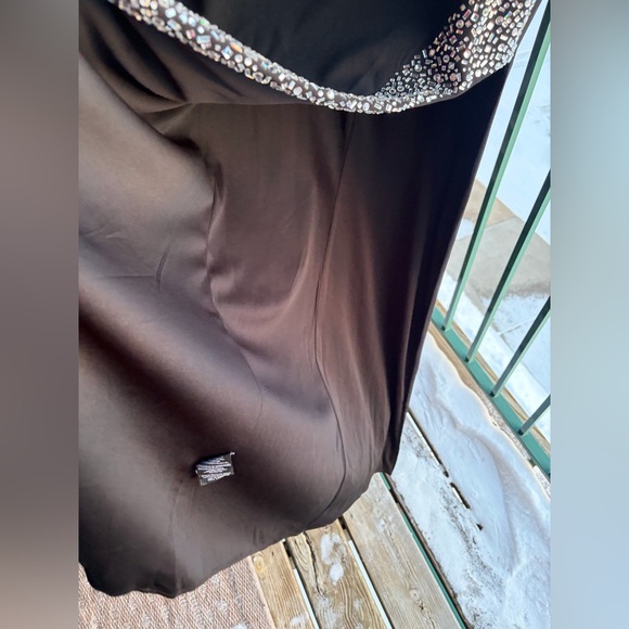 🆕 ✨ Nightway Black Rhinestone Embellished Gown Formal Evening Maxi Dress Size 6 - Picture 10 of 15